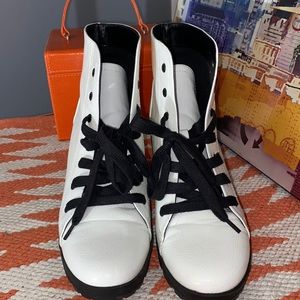 Patent Leather Chunky Combat Boots